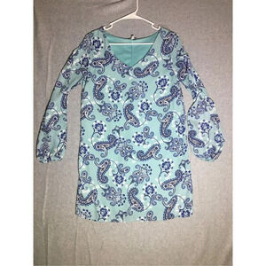 Womens Charlotte Russe Dress Size Small Paisley Print Boho Beachy Teal Blue